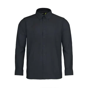 CAMISA ACTIVEX TREVIRA M/LARGA NEGRA BORDADA
