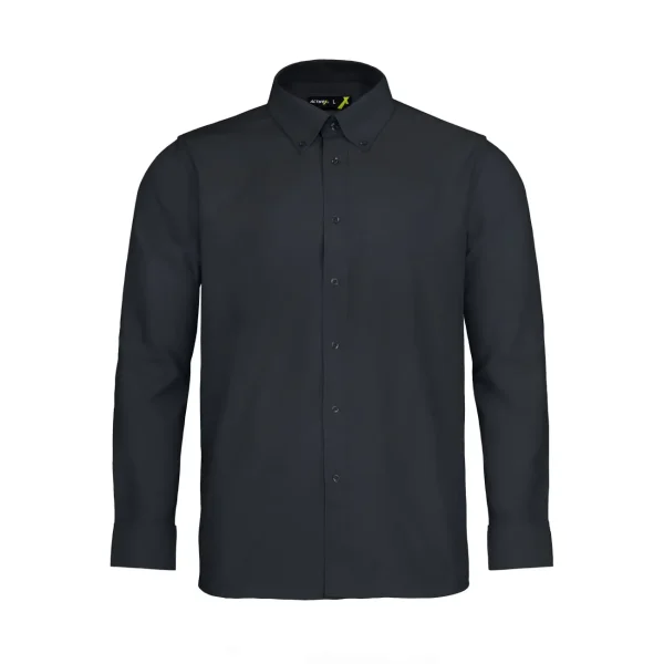 CAMISA ACTIVEX TREVIRA M/LARGA NEGRA BORDADA